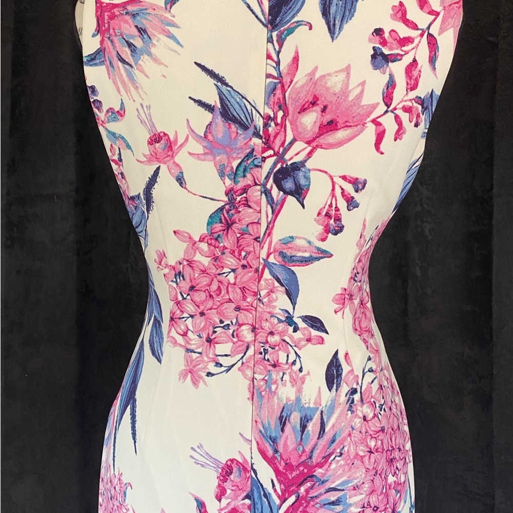 Rare Ivanka Trump Pink and Blue Floral Fir and Flair Dress - Picture 2 of 5